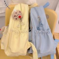 Mochila Grande Para Mujer Impermeable Ligera De Nylon Sólido Sin Colgantes Mochila Estudiantil Con Cierre De Cremallera - details 8