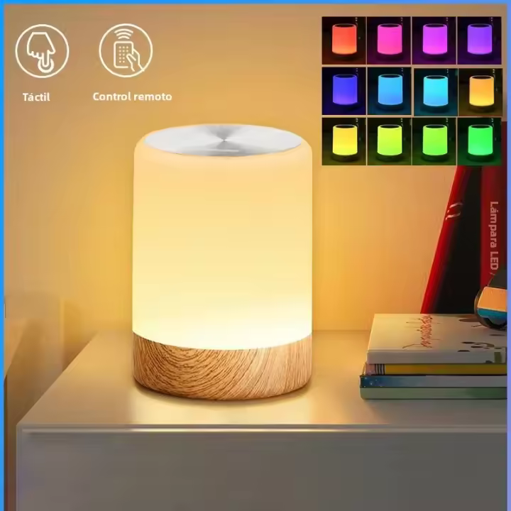 Lámpara De Noche Inteligente RGB 16 Colores Recargable Por USB Para Mesa De Noche Decoración De Dormitorio Regalo Luz De Mesa De Comedor Toque Sensible - 1