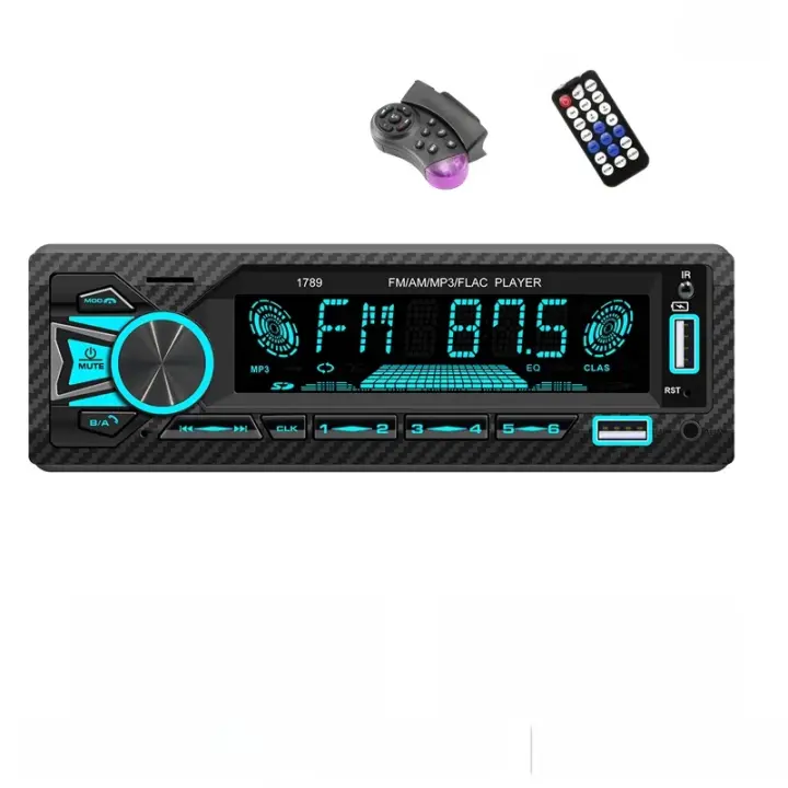 BQCC Radio Automóvil 1 Din Con FM Dual BT AM USB RDS AUX TF Soporte De Control De Voz AI Carga Rápida Y 7 Luces Coloridas - 1
