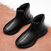 Botas De Invierno Para Hombre YRZL Negras Con Peluche Cálido Antideslizantes Ligeras Y Confortables Zapatos De Piel Artificial Cubierta Del Tobillo - details 5