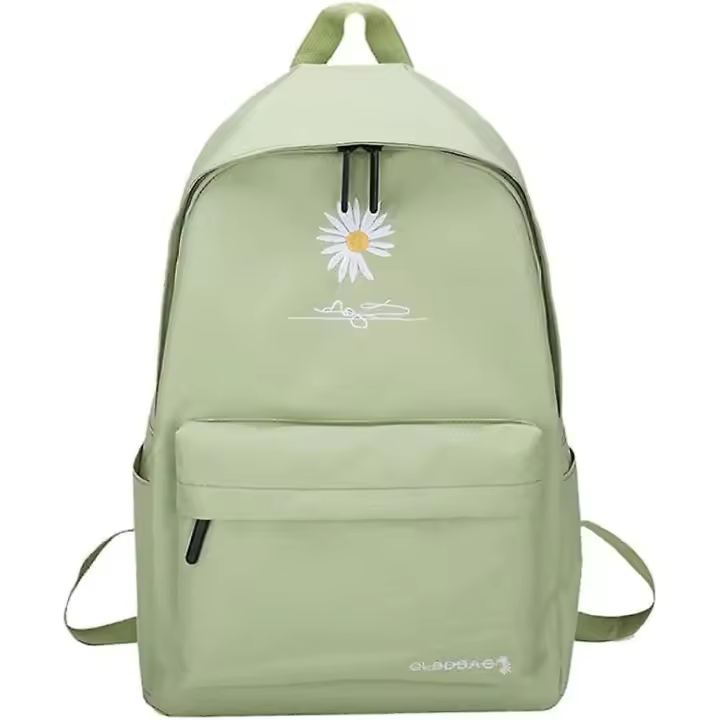 Mujeres mochipa Bolsa de hombro, Margarita Flor Bordada Escuela para Teen study Viaje mochila Verde - 1