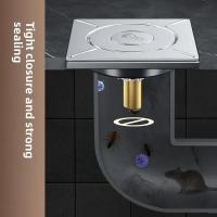 Desagüe De Piso De Ducha Cuadrado Tapa Pop up Para Baño Y Fregadero Diseño De Pedal Cepillo Para Capturar Pelos Para El Hogar - details 0