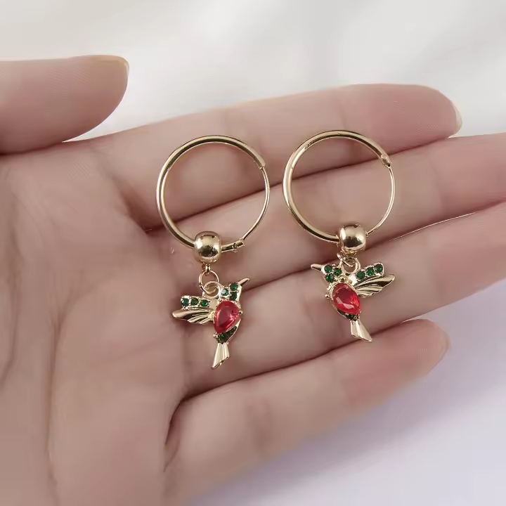 Pendientes Colgantes De Mariposa Azul Para Mujer Joyería Vintage Aesthetic Elegante Y Moderna Forma De Animal Hummingbird - 1