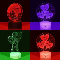 Lámparas LED 3D Luz Nocturna Con Control Remoto Inteligente Y Cable USB RGB Para Decoración De Dormitorio Regalos - details 7