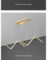 Lámpara Colgante LED Moderna Dorada/Negra Larga Para Restaurante Estudio Cocina Oficina Café Decoración Hogar Lujo Incluye Bombillas - details 15