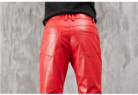 Pantalones De Cuero Para Hombre Ajustados Con Stretch Moda Para Fiestas Y Baile Pantalones Finos De PU Eco-amigable - details 4
