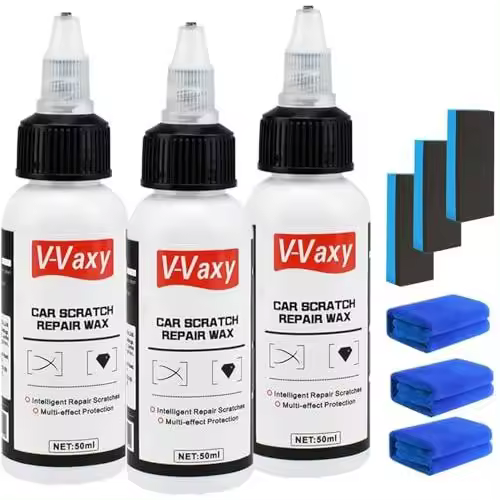 Cera reparadora de rayones para autos V-Vaxy, 3 x 150 ml (5,28 oz) para pintura, paquete de 3 - 1