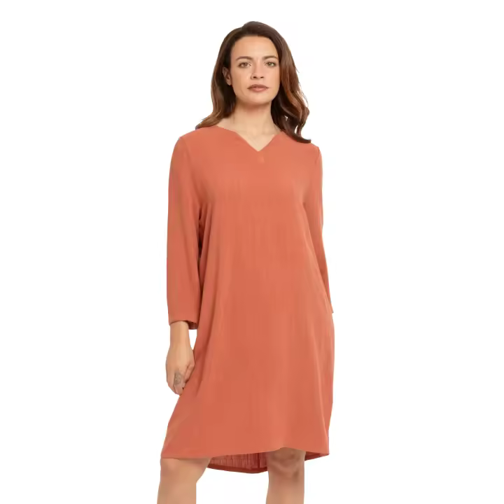 TRAMAS+ Vestido de Lino para Mujer Lisa, Tejido Fresco y Transpirable, Corte Suelto, Estilo Casual y Elegante - 1