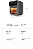 10L Large Capacity Electric Air Fryers Oil-free Automatic Household Multi-function Kitchen 360°Baking Convection Oven Fryer - details 15