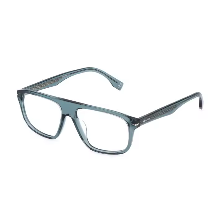 MONTURA UNISEX POLICE CHAMP 12 VPLQ65 0B37 55-15  Montura Acetato Gris Azulado Transparente   Borde Completo  - 1