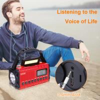 Radio De Emergencia Portátil Con Solar Y Manivela De Crank 10000mAh Con LED Y Cargador USB Luz De Mano Recargable Para Clima NOAA AM FM - details 24