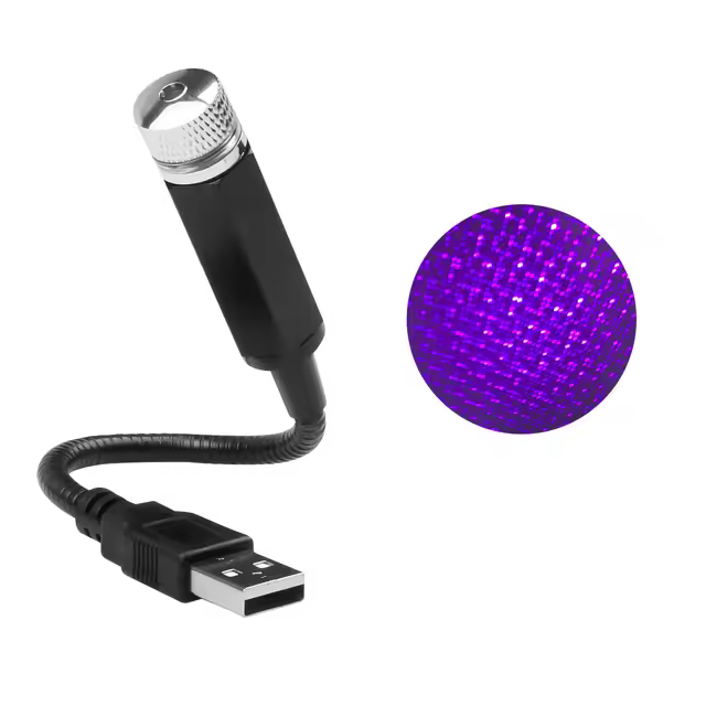 Lámpara De Galaxia Estelar Verde LED Para Coche Proyector De Ambiente Con Luz De Techo Ajustable Decoración USB Para Noche - 1