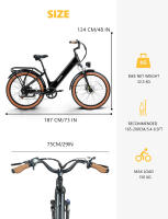 Ceaya AZ26 48 v20ah 26*3,0 pulgadas Bicicleta Eléctrica neumática Gordo agua desmontable Bicicleta Eléctrica de 7 lordades Bicicleta Eléctrica urbana Eléctrica - details 12