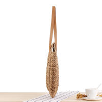 Bolso De Hombro Hecho a Mano Con Paja Vintage Bolso De Playa Redondo Bohemio Verano Casual Bolsa De Rattan Círculo Raffia Para Mujer - details 16