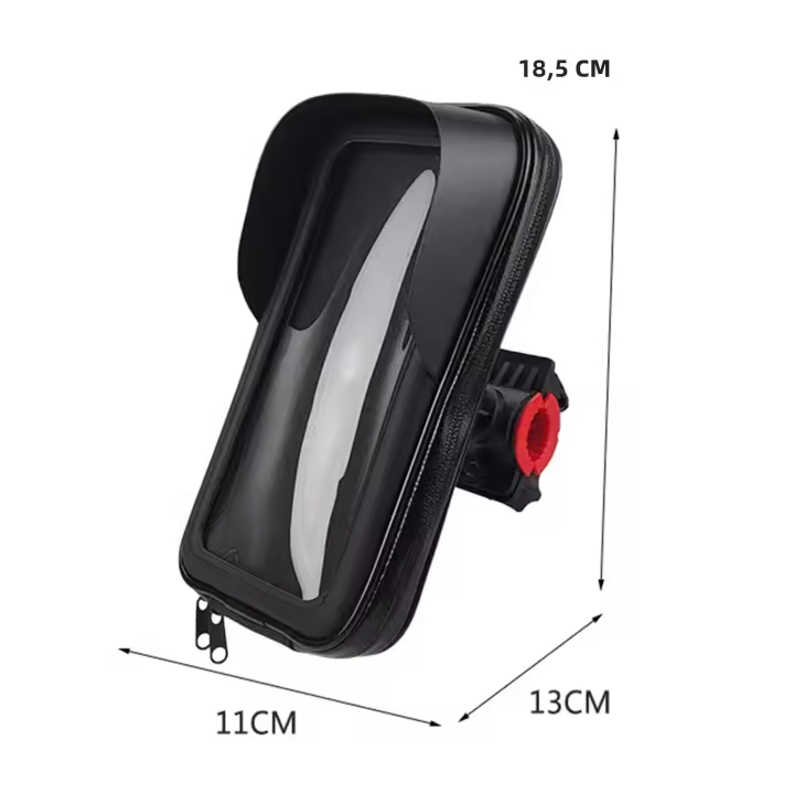 Soporte De Teléfono Móvil Para Motocicleta Impermeable Con Bolsa Y Montura Universal Diseño De Visera Solar Giratorio De 360 Grados Para Navegación En Bicicleta Accesorio Ajustable - 1