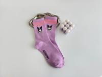 Calcetines Medio Tubo Disney Sanrio Kuromi Para Mujer Color Morado Algodón Peinado Dibujos Animados Lindos Hechicera Calcetines - details 20