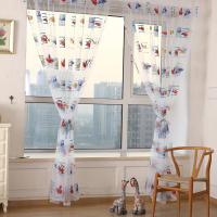 Panel De Tule Voile Drape Decorativo Para Niños Con Patrón De Coche Cortina Transparente Para Puerta De Habitación Ventana Peso Ligero Partición Para Porche - details 2