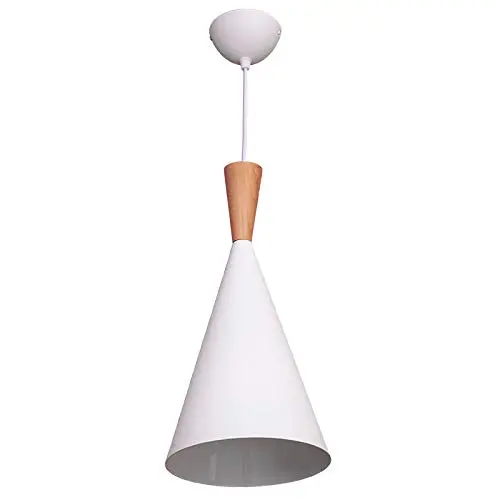 Lámpara Iluminación colgante moderna nordica Rosca E27 para el Restaurante Dormitorio Sala de Estudio Loft Pasillo 20 cm diámetro color blanco - 1