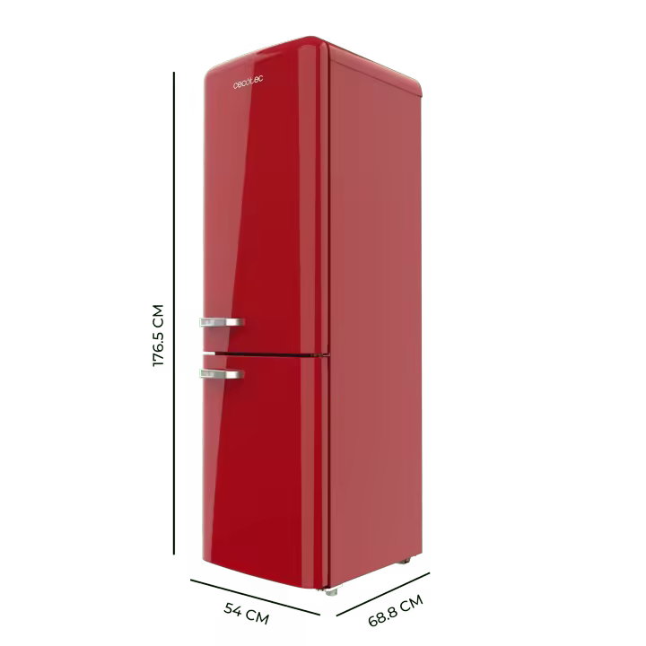 Frigorífico Combi Retro Rojo Bolero CoolMarket 231L No Frost 176cm con Modo Fast Cooling y Multi Air Flow - 1