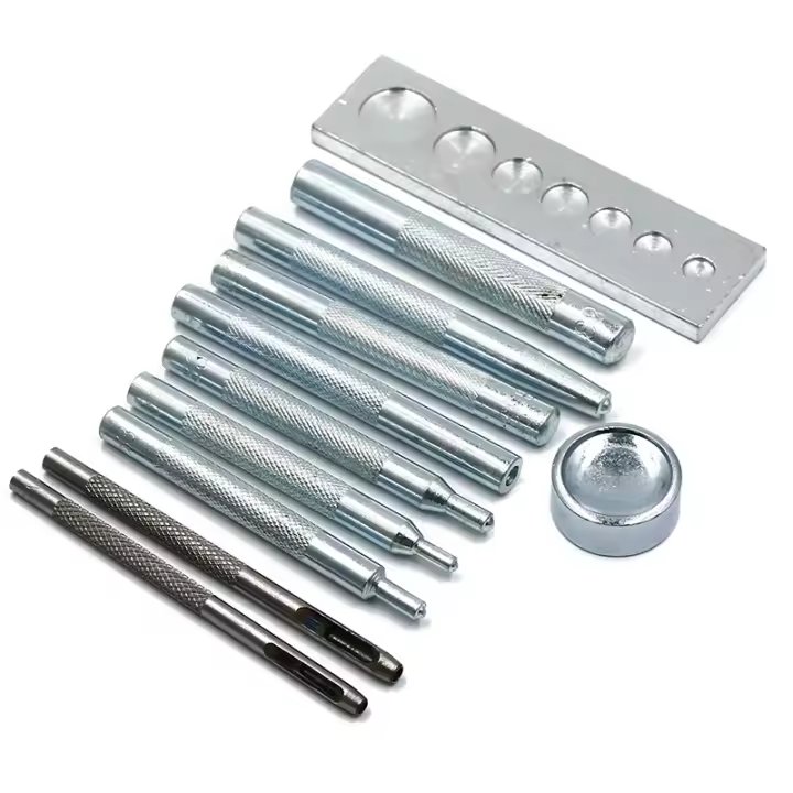 Kit De Herramientas Para La Instalación De Botones De Cierre De Tachuelas Para Manualidades En Cuero 11 Piezas Herramienta De Perforación Manual Eco-amigable - 1
