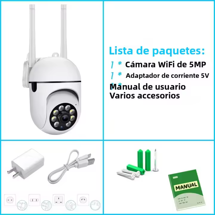 Cámara De Seguridad IP iCSee Wireless CCTV 5MP Exterior WiFi Monitoreo De Bebé Smart Home Video Surveillance Cámara IP Con Detección De Movimiento - 1