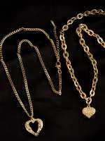 Set 2 collares mujer, collar corazones, Día de San Valentín, regalo mujer San Valentín, collar tendencia mujer, joyería y bisutería para mujer, collar acero inoxidable, NO pierde su color - details 2