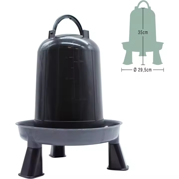 Bebedero para Aves de Corral - Modelo Eco Reciclado - 5 Litros - Patas - Plástico Reciclado - FINCA CASAREJO - 1