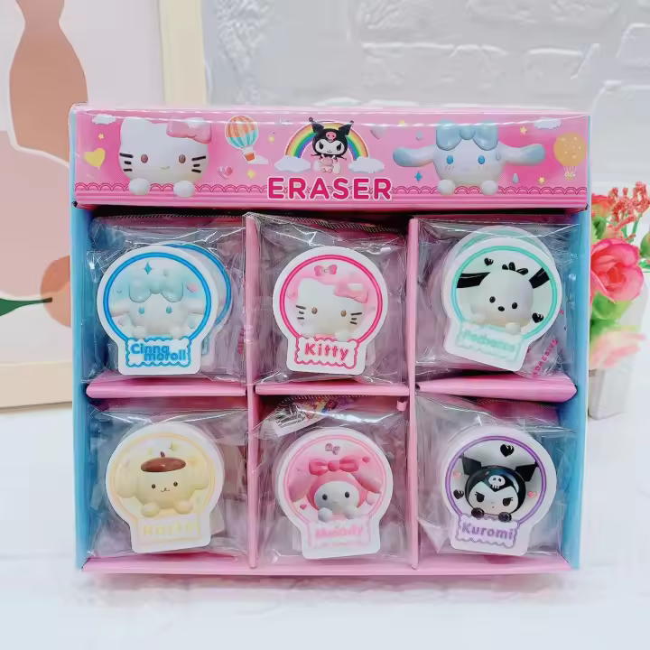 Sanrio Eraser 30pcs Kuromi Melody Pochacco Diversión Escolar Regalos Exquisitos Suministros De Oficina Material De Goma Para Estudiantes - 1