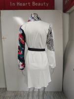 Vestido De Mujer Verano Elegante Con Estampado Largo Cuello V Encaje Casual Vestidos De Cintura Ajustada Moda Europea Y Estadounidense - details 16
