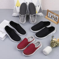 Zapatillas Casuales De Algodón Para Hombre Invierno Cómodas Y Cálidas Zapatillas De Casa Con Piel Media Botas De Nieve Suela EVA Zapatos Planos Suaves Talla Verdadera Para Adultos - details 18