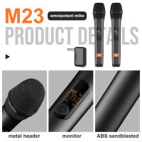 Micrófono Inalámbrico M23 UHF Sistema De Karaoke Con Receptor Recargable De 2 Canales Para Fiesta En La Iglesia Y Altavoz - details 2