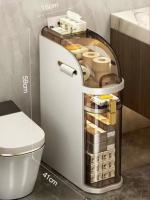 Estantería organizadora estrecha para cocina y baño, habitacion ，con rueda  mueble de almacenamiento para espacios reducidos, cajonera deslizante para huecos.almacenamiento para papel higiénico y artículos de baño - details 5