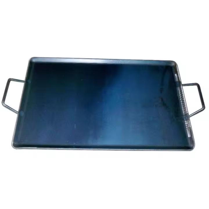 Plancha asar acero 4 mm con 2 asas de metal 50 x 33 - 1