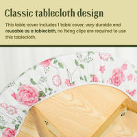 Mantel Redondo Vinilo Con Espalda De Terciopelo Tamaño 120cm Estampado Floral Cubierta Elástica Para Comedor Al Aire Libre Picnic - details 3
