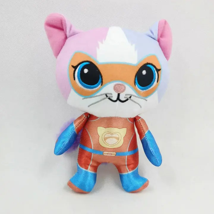 Juego De 4 Peluches De Gatos Super Kitties Anime Suaves De Cristal Gato Azul Gato Verde Gato Amarillo Juguetes Para Niños - 1