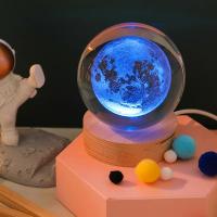 Lámpara De Mesa LED USB De Bola De Cristal Con Galaxia Y Astronauta 3D Regalo Para Fiesta En Casa Para Niños Y Adultos - details 6