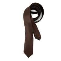 Ociodual Corbata estrecha de poliester unisex para eventos color Marron textura fina - details 2