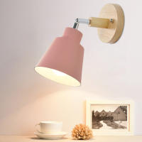 Nordic Wall light Indoor DIY E27 Wooden 6 Colors EU/UL Plug 350° Wall lamps For Living room Bedroom Aisle Sconce Fixtures Decov - details 12
