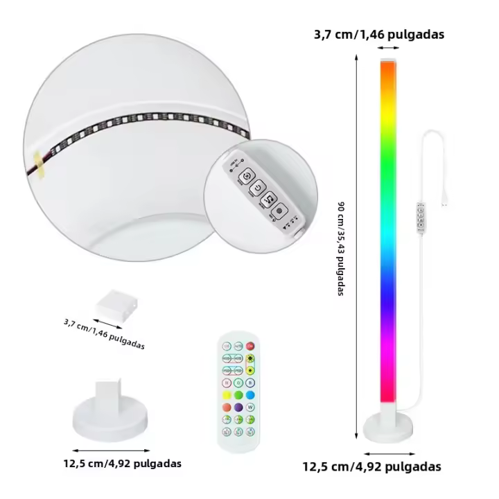 Lámpara De Piso Inteligente RGB LED Con Control Remoto/Suministro De Energía USB Y Sync De Música Para Ambiente Moderno Iluminación De Fiesta De Juego En Sala - 1