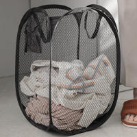 Cesta De Ropa Plegable Y Malla Organizador De Juguetes Para Dormitorio Baño Y Viaje Eco-amigable Tela De Nylon Negro Blanco - details 5