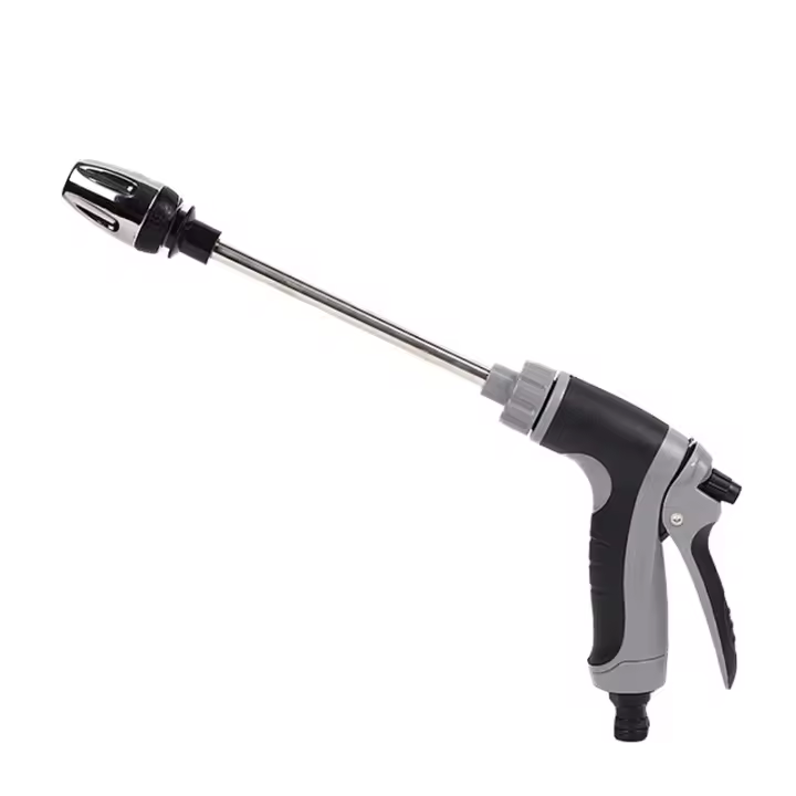 Pistola De Agua Portátil De Alta Presión Ajustable Metálica Para Limpieza De Coche Y Riego Del Jardín Con Rojellador Y Espuma - 1