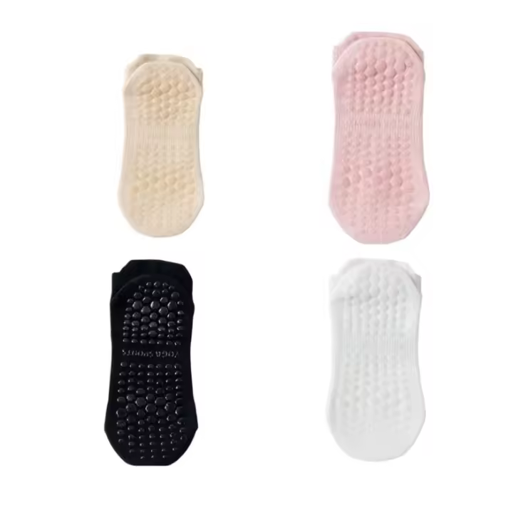 Calcetines Antideslizantes Mujer Algodón 4 Pares Transpirables - 1