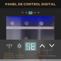 HOMCOM Nevera Vinos 24 Botellas 65L Vinoteca con Luz LED Interior Pantalla Táctil Digital Control de Temperatura Puerta de Vidrio y 5 Estantes de Metal Negro - details 2