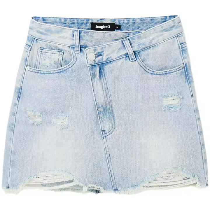 Falda Desigual  para mujer en color azul - 1