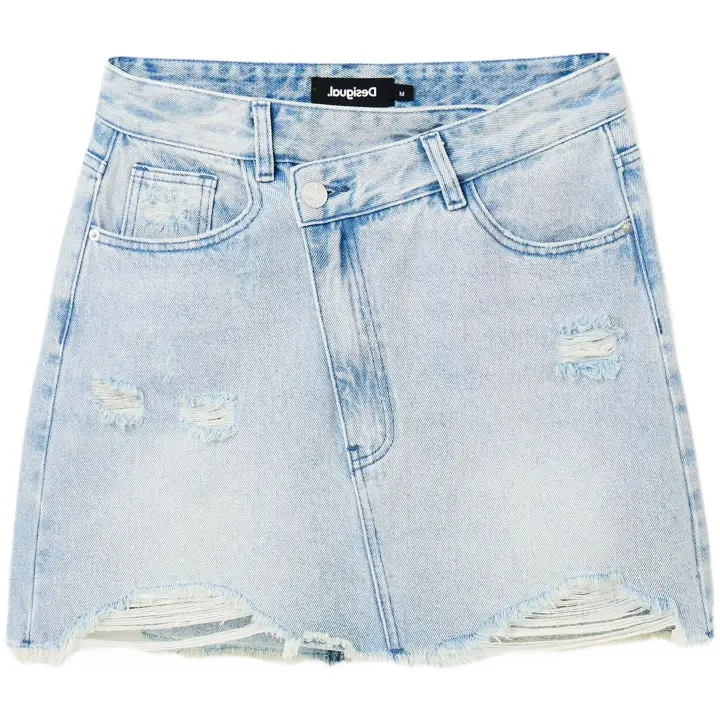 Falda Desigual  para mujer en color azul - 1