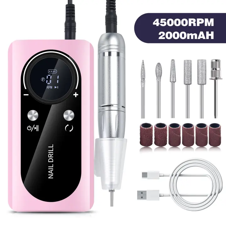 Lima de uñas eléctricas recargable para manicura y pedicura de uñas de gel acrílico. - 1