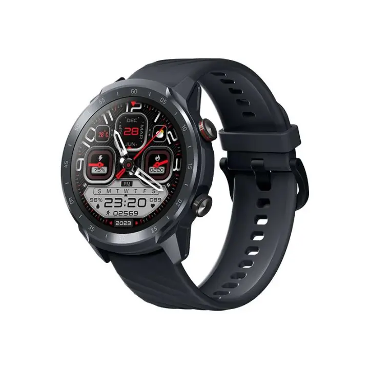 Reloj Inteligente Mibro A2 - Pantalla HD - Bluetooth 5.3 - Llamadas Bluetooth - Autonomía 10 Días - Resistencia Al Agua 2 ATM - Incluye 2 Correas - Color Negro - 1