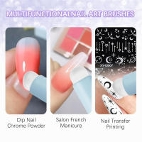2pcs Pinceles De Uñas De Silicona Cabeza Plana Y Afilada Brochas De Maquillaje Reutilizables Para Arte De Uñas Y Gradient Ombre - details 4