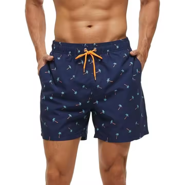 Bañador Hombre Corto con Bolsillo, Bañadores de Playa con Cordón, Bañadores de Natación Hidrófugo, Bañadores de Surf con Forro de Malla, Transpirable&Secado Rápido-L - 1