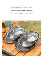 PLATO PEQUEño Y OLLA GRANDE DE ALCANCE LARGO DE ACERO INOXidable 304 CLS&NOBANA Para Camping Y Viajes Portátil Para Barbacoa Y Uso Doméstico - details 6